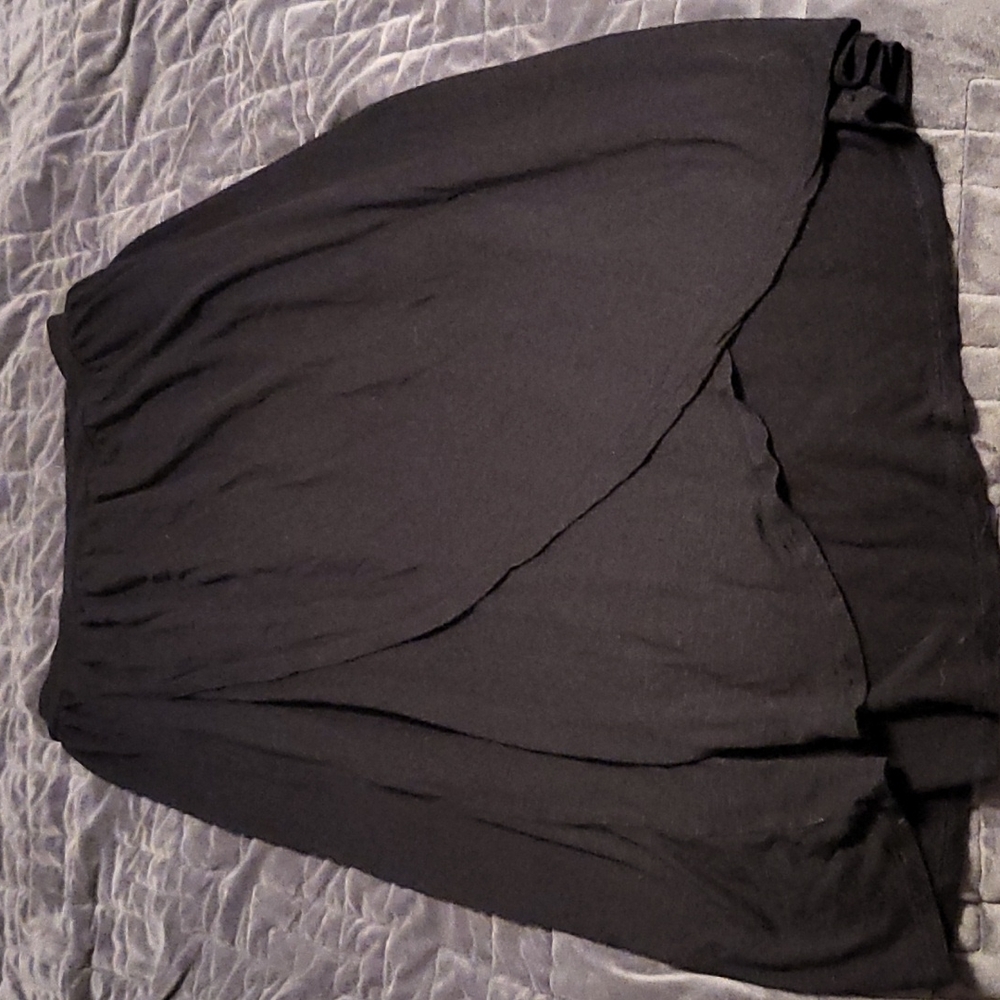 Long faux wrap flowy skirt